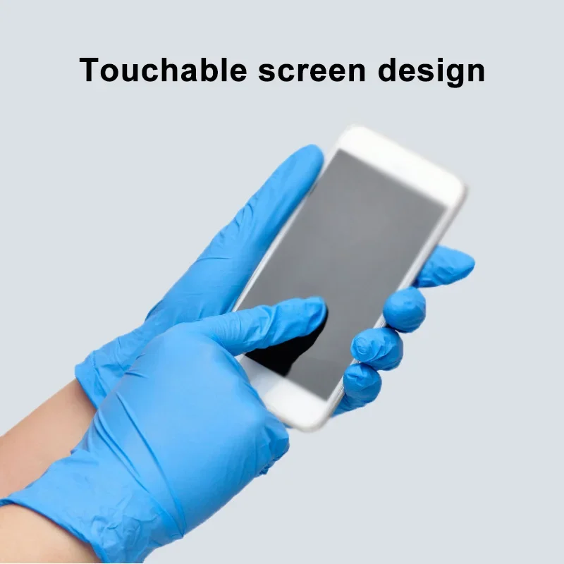 100PCS Blue Nitrile Disposable - Medical Gloves 评论和价格