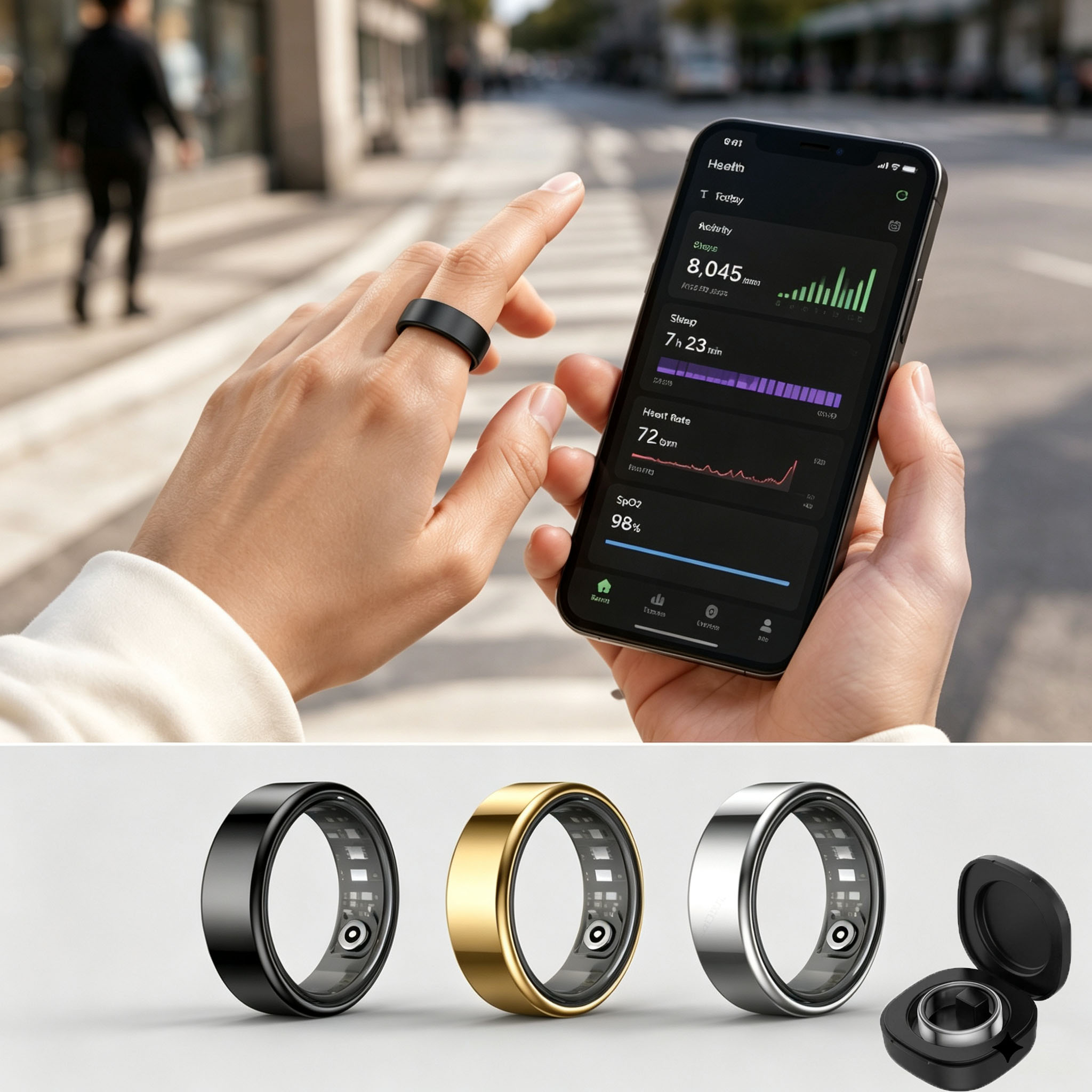 Smart Ring Heart Rate Blood Pr - Blood Pressure Monitor 评论和价格
