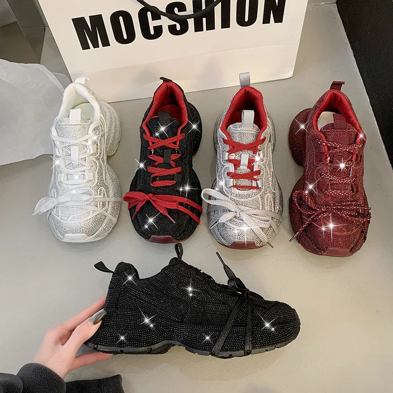 2025 Women's Dad Shoes Sparkli - Bandage 评论和价格