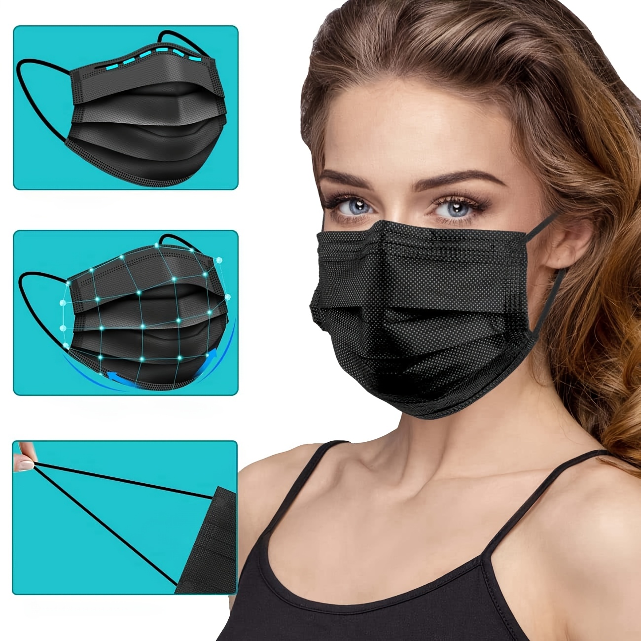 200Pcs Thick Black Disposable  - Surgical Mask 评论和价格