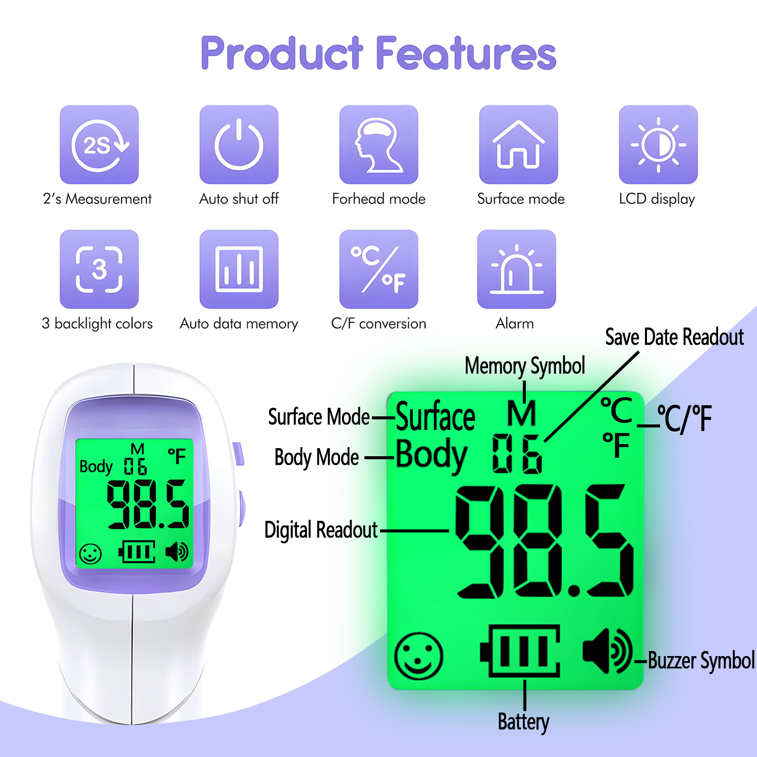 Medical Body Thermometer Backl - Pulse Oximeter 评论和价格