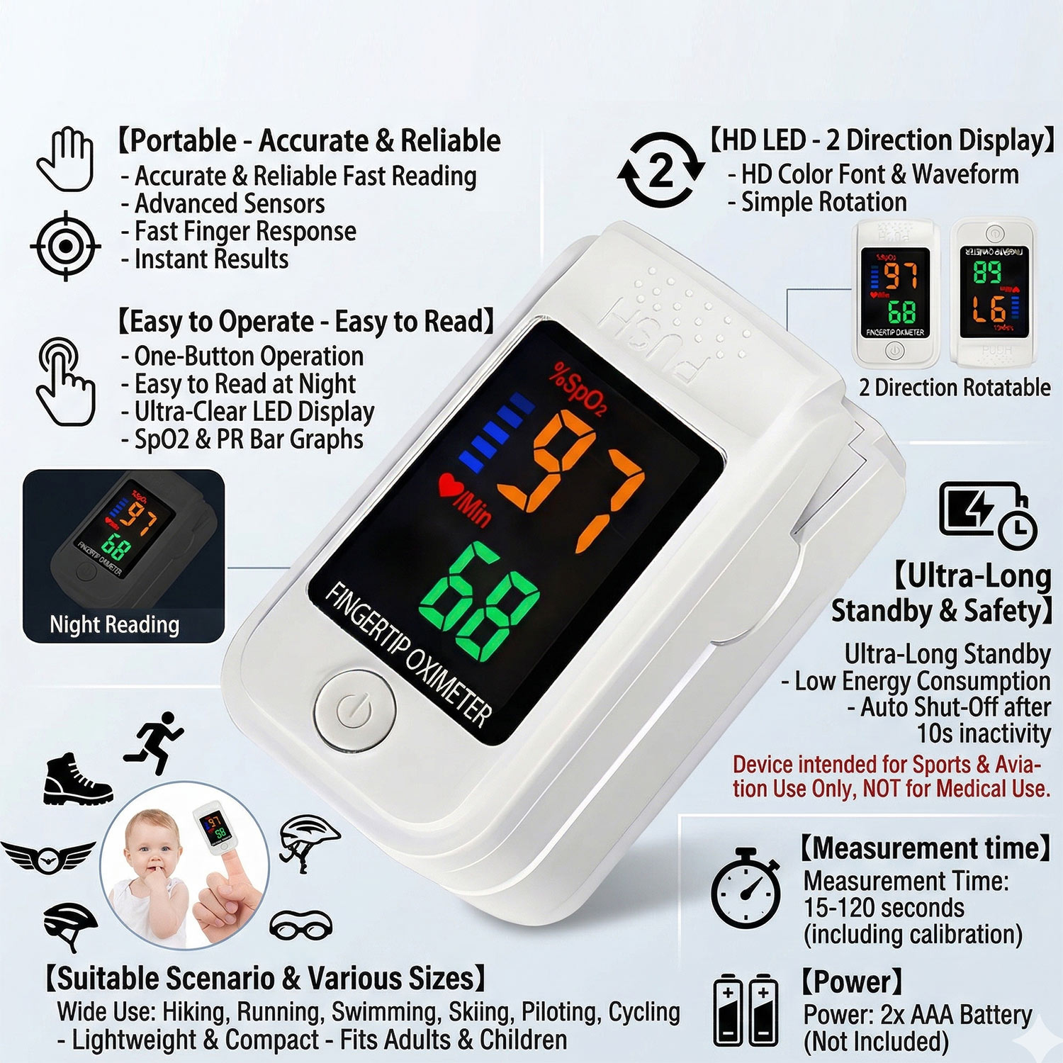 2-in-1 Household Infrared Fore - Pulse Oximeter 评论和价格